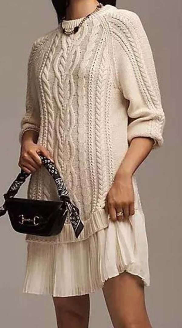 Sofía - Vestido de punto con falda plisada