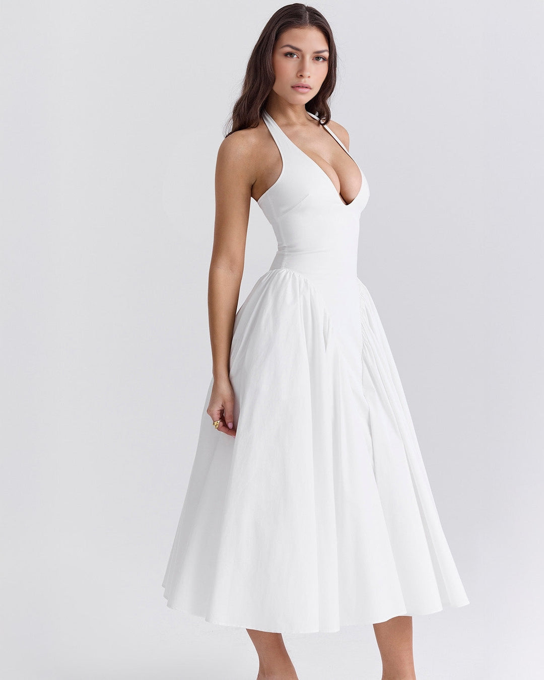 Monroe – Vestido Midi Rojo de Estilo Icónico