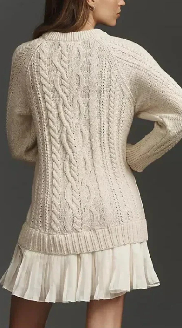 Sofía - Vestido de punto con falda plisada