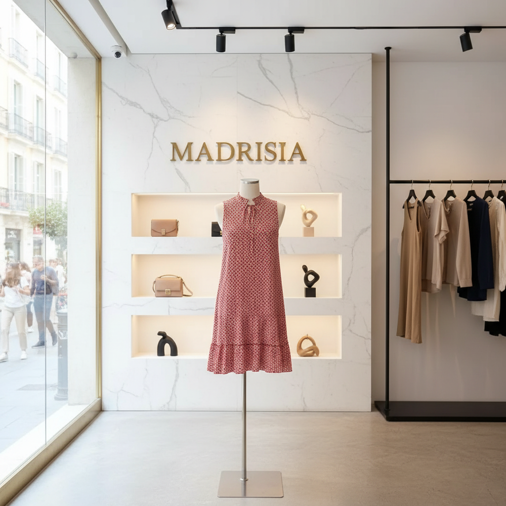 Inés - Vestido sin mangas con estampado elegante y caída fluida