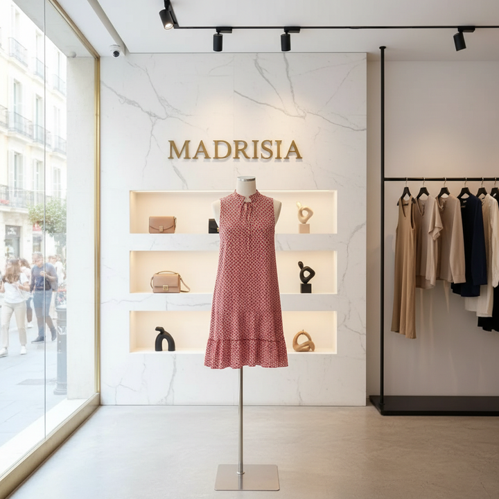 Inés - Vestido sin mangas con estampado elegante y caída fluida