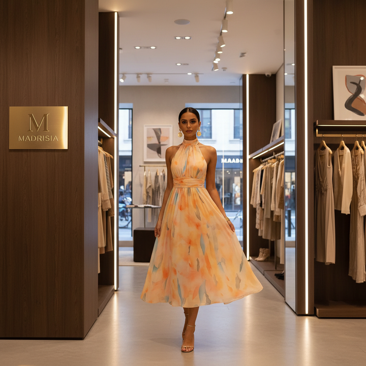 Nora - Vestido Largo con Estampado Acuarela