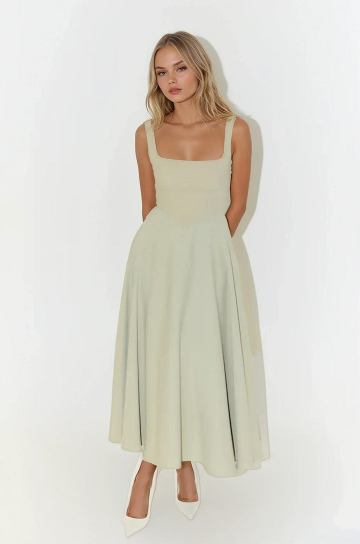 Mina - Vestido Largo de Tirantes Ajustables