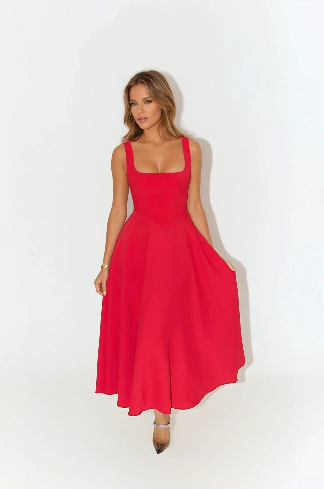 Mina - Vestido Largo de Tirantes Ajustables