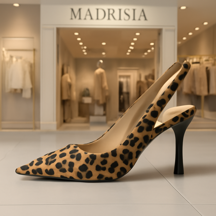 Mónica – Zapatos de tacón de leopardo con punta afilada
