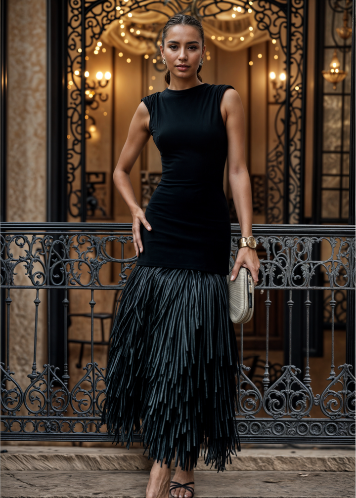 Piper | Maxi Dress with Fringes