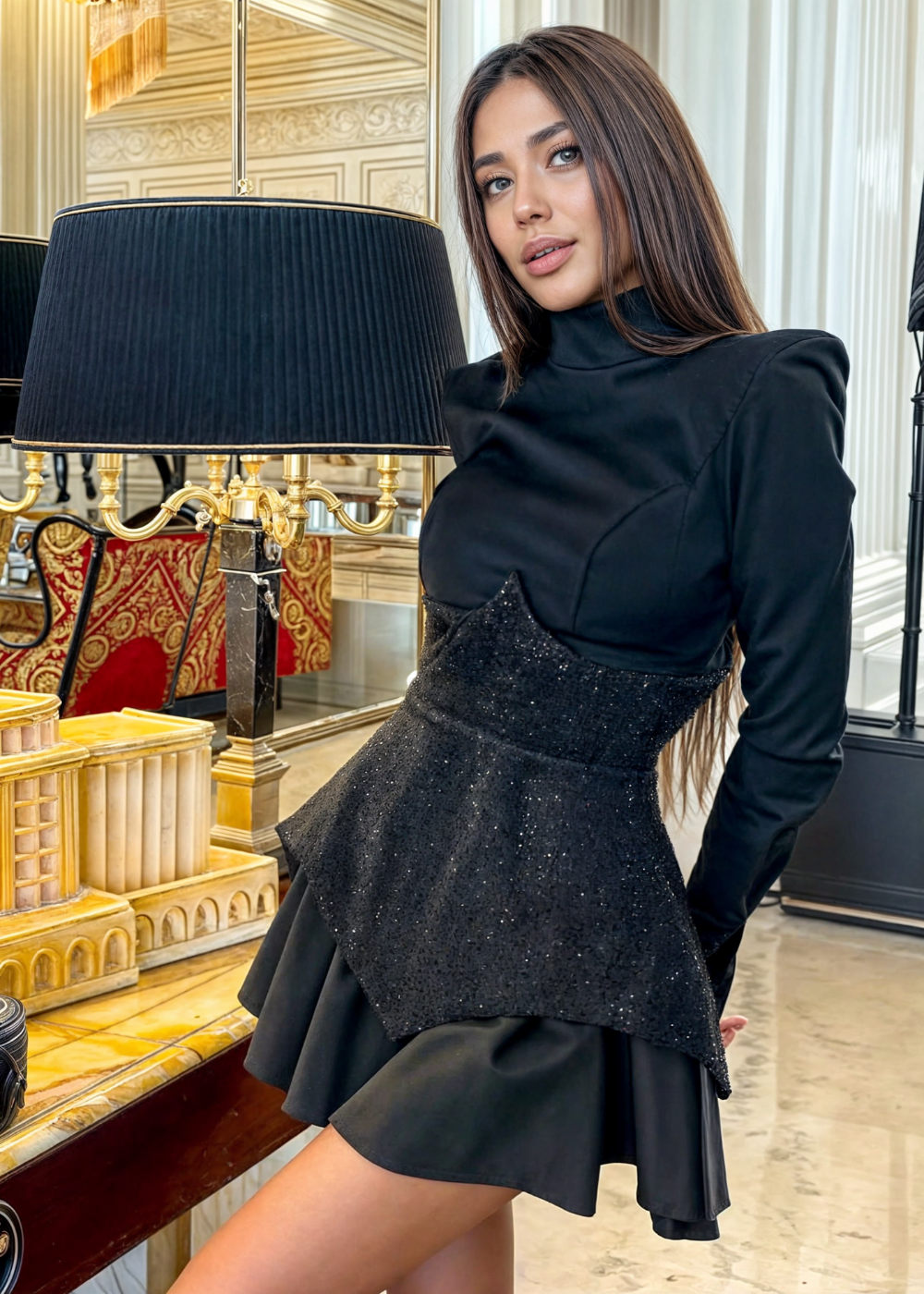 Charlotte | Mini Dress with Sequin Patches