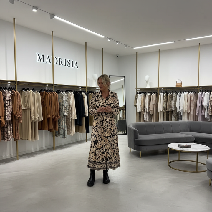 Abril - Vestido camisero floral de estilo vintage