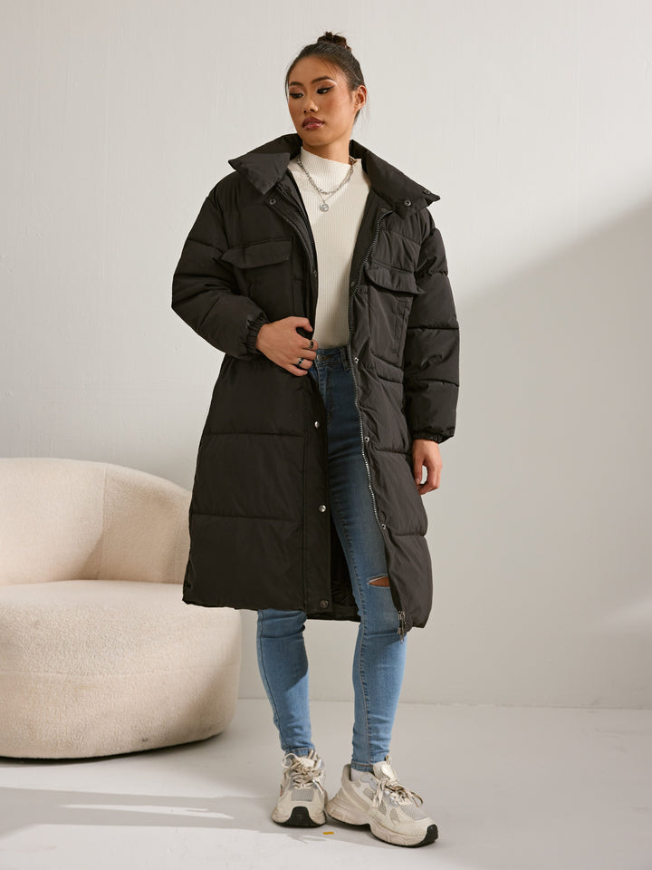 Elena Luxe Lange Puffer Winterjas