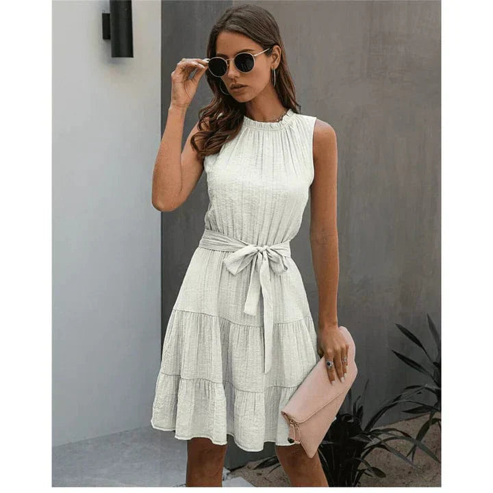 Jill™ - Chique Corta Vestido de Ibiza Blanco