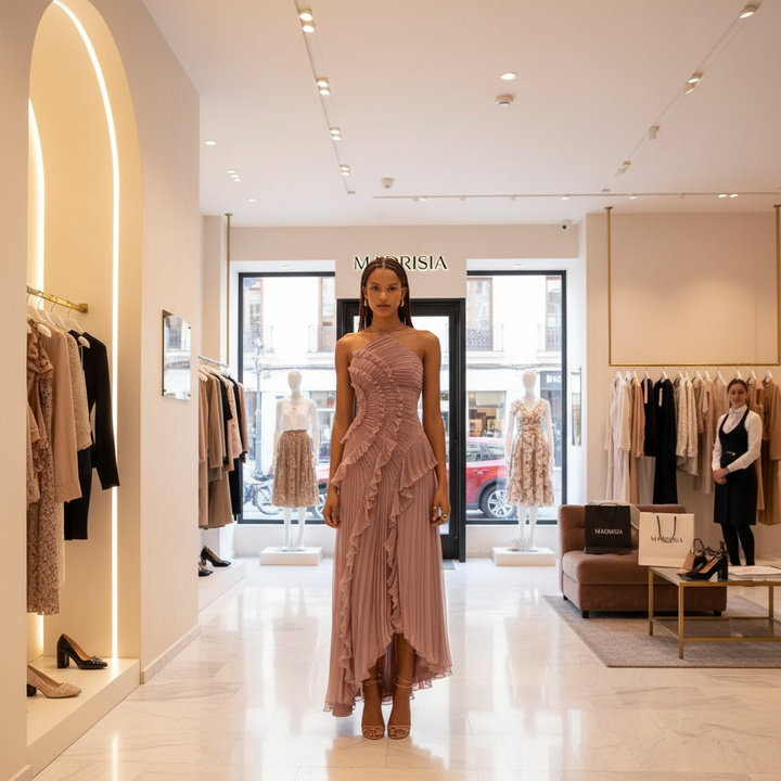 Isadora - Vestido largo cruzado con estampado romántico