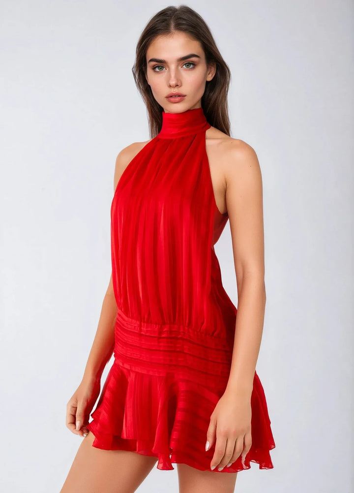 Elia - Mini vestido casual con escote halter