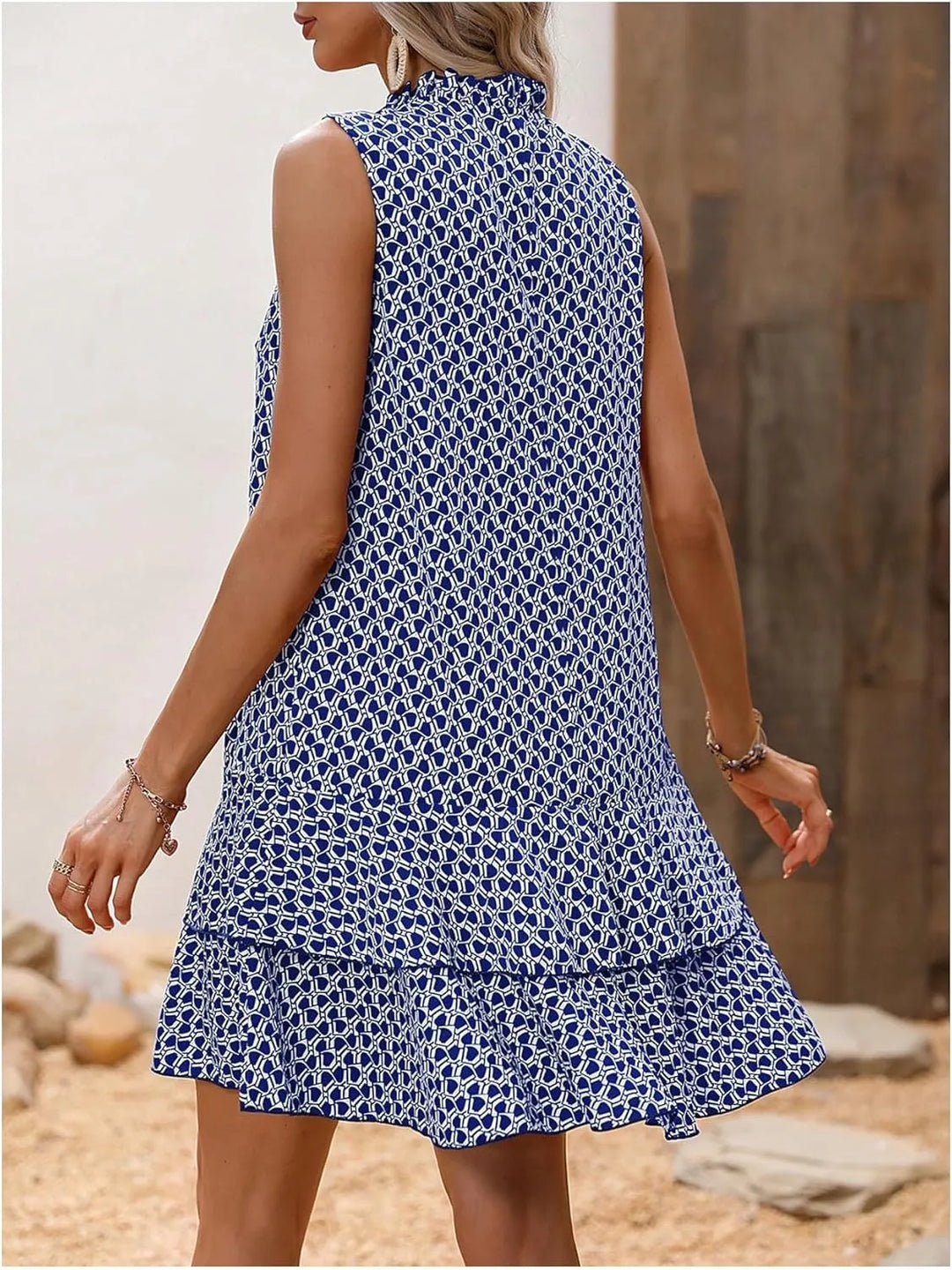 Inés - Vestido sin mangas con estampado elegante y caída fluida