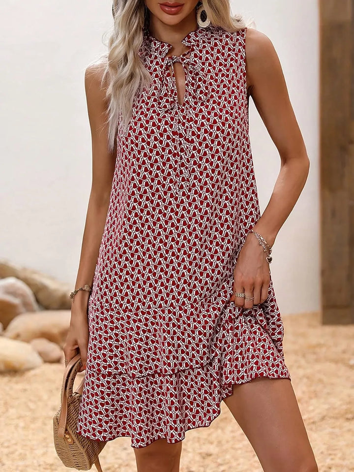 Inés - Vestido sin mangas con estampado elegante y caída fluida