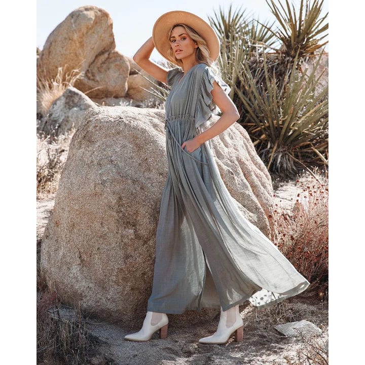 Sara™ Maxi Verde/Gris Vestido Ibiza