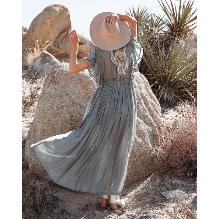 Sara™ Maxi Verde/Gris Vestido Ibiza