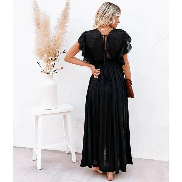 Feline™ Maxi Vestido Negro Ibiza